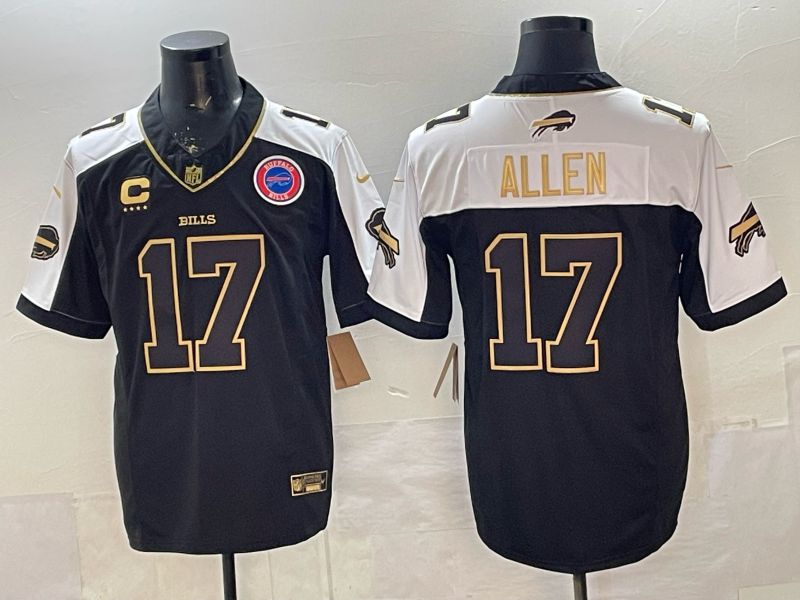 Men 2026 Buffalo Bills #17 Allen black gold three generations Nike Limited NFL Jersey style 007